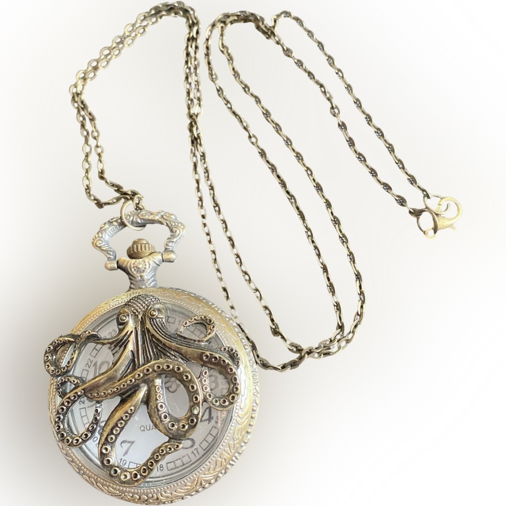 Octopus clock/timepiece with antiqued look